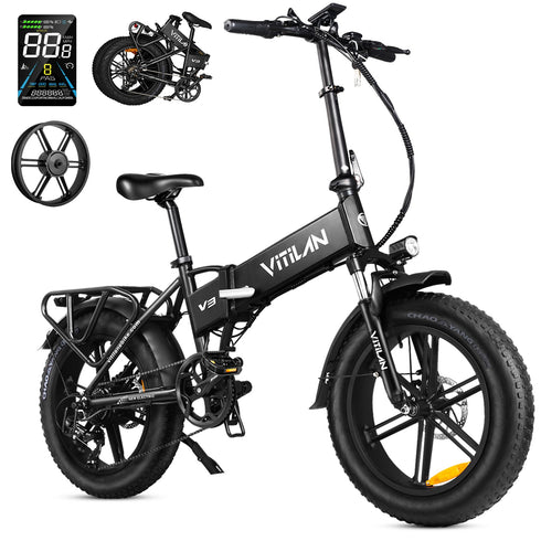 Vitilane V3 2.0 Folding Fat Tires Adult All Terrain Bicicletta elettrica GARANZIA ITALIANA